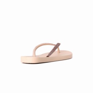 Beige Kids' Ipanema Glitter IV Flip Flops | HAXLZF-896