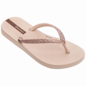 Beige Kids' Ipanema Glitter IV Flip Flops | KTYQUV-610