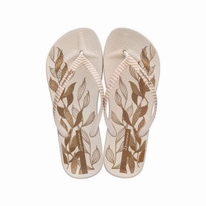 Beige Women's Ipanema Anatomic Nature IV Flip Flops | LJHNYA-562