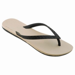 Beige / Black Men's Ipanema RJ Flip Flops | OJHGIX-318