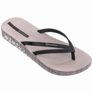 Beige / Black Women's Ipanema Bossa Soft IV Flip Flops | AFMERW-982