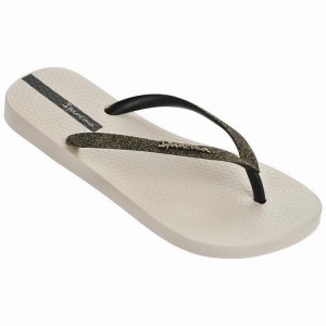 Beige / Black Women's Ipanema Lolita III Flip Flops | PTBYDS-745