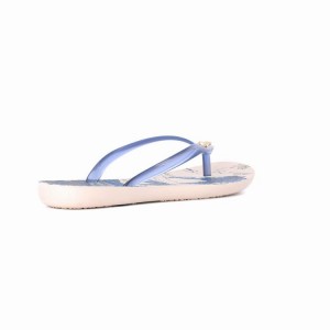 Beige / Blue Women's Ipanema Wave Natural Flip Flops | MAGWCR-894