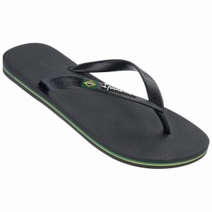 Black Men's Ipanema Classic Brazil II Flip Flops | SXLWOJ-035