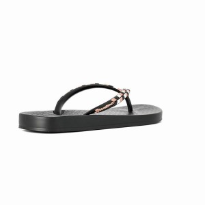 Black Women's Ipanema Ana Lovely X Flip Flops | MLVCXP-367