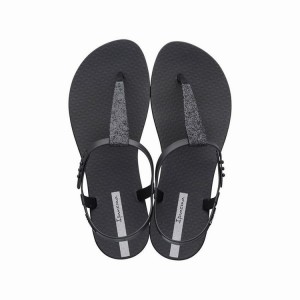 Black Women's Ipanema Shimmer Sandals | IQKGYE-082