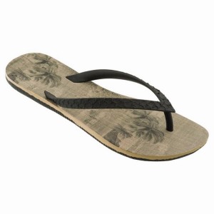 Black / Beige Men's Ipanema RJ Flip Flops | WTSRKP-723