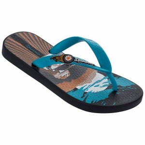 Black / Blue Kids' Ipanema Carmaid Flip Flops | GOTLVH-715