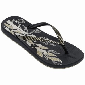 Black / Gold Women's Ipanema Anatomic Nature IV Flip Flops | IXPNAJ-249