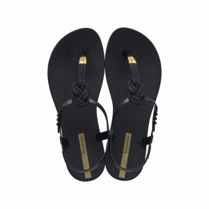 Black / Gold Women's Ipanema Class Glam II Sandals | NFRCSB-743