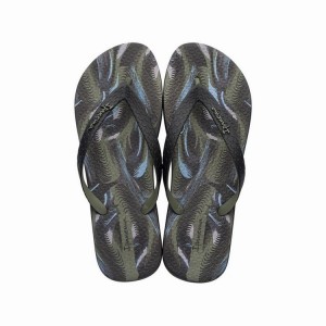 Black / Green Men's Ipanema Parati II Flip Flops | MKFXPR-126