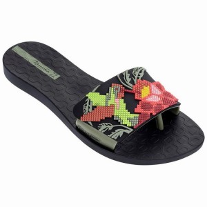 Black / Green Women's Ipanema Nectar Sandals | QBUVXT-620