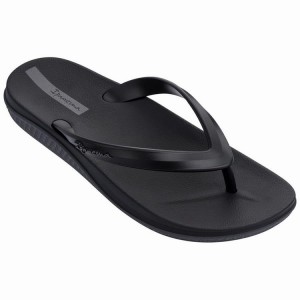 Black / Grey Men's Ipanema Ana Lapa Flip Flops | XVISCW-264