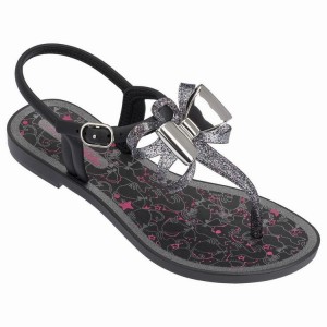 Black / Silver Kids' Ipanema Bela III Sandals | UZWMLN-763