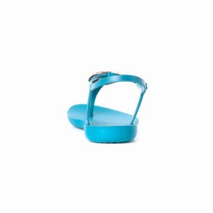 Blue / Gold Women's Ipanema Leaf Sandals | TCFBHO-572