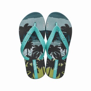 Blue / Green Kids' Ipanema Classic VIII Flip Flops | KPCGER-392