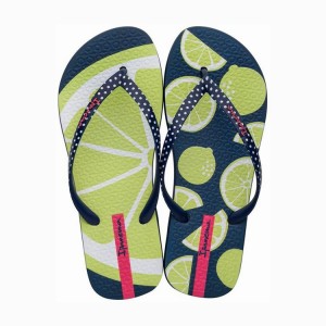 Blue / Green Women's Ipanema Frutas Flip Flops | PAXYJM-467