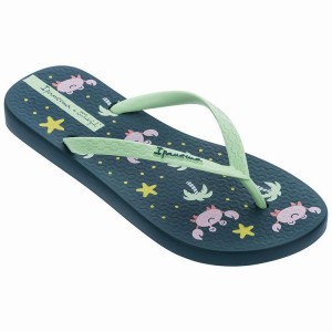 Blue / Green Women's Ipanema Mr. Wonderful II Flip Flops | VRUTIL-956