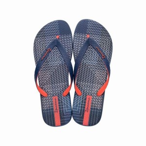 Blue / Orange Men's Ipanema Parati II Flip Flops | RWSQBZ-537