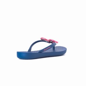 Blue / Pink Kids' Ipanema Wave Heart Flip Flops | AVFZCX-230