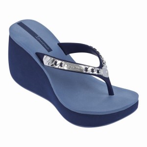 Blue / Silver Women's Ipanema Lipstick Chains Flip Flops | UDVHON-921