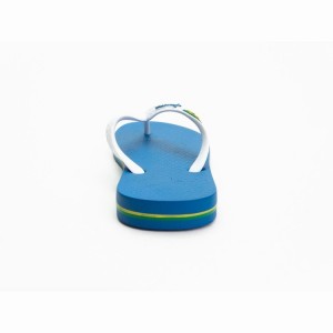 Blue / White Kids' Ipanema Brazil Flip Flops | KCISWF-265