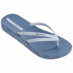 Blue / White Women's Ipanema Bossa Soft IV Flip Flops | JQHEPA-854