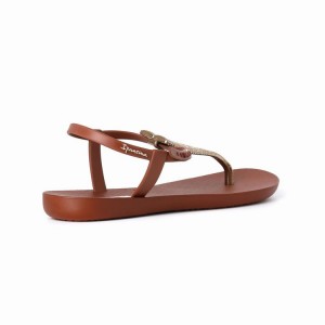 Brown / Gold Women's Ipanema Ribba Sandals | HTAGCJ-617