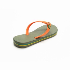 Green / Orange Kids' Ipanema Brazil Flip Flops | TZGEXF-647