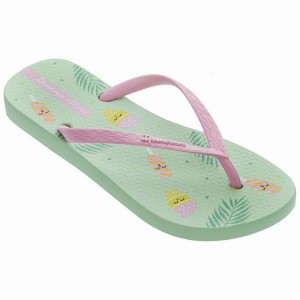 Green / Pink Women's Ipanema Mr. Wonderful II Flip Flops | YXPUGT-054