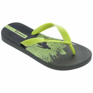 Green / Yellow Kids' Ipanema Temas IX Flip Flops | ENRSXA-603