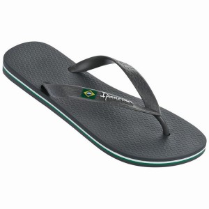 Grey Men's Ipanema Classic Brazil II Flip Flops | PQOXVI-297