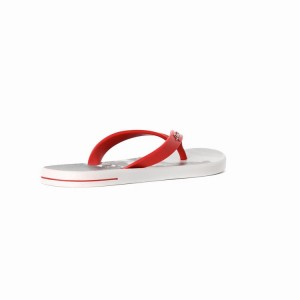 Grey / Red Men's Ipanema 10 Palm Flip Flops | GYQKRP-724