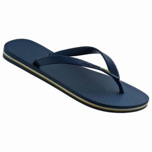 Navy Men's Ipanema Classic Brazil II Flip Flops | LUKCMQ-310