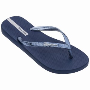 Navy Women's Ipanema Glam II Flip Flops | MVWNZK-927