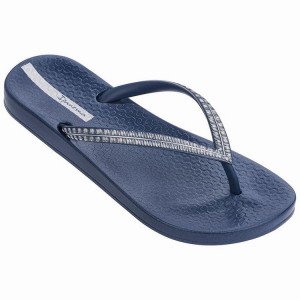 Navy Women's Ipanema Mesh IV Flip Flops | RWOUXH-147