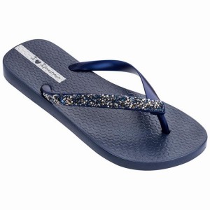 Navy Women's Ipanema Pebble Flip Flops | MWOHJD-326