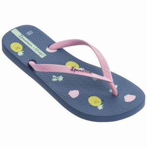 Navy / Pink Women's Ipanema Mr. Wonderful II Flip Flops | QXUSNK-965