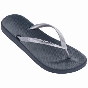 Navy / Silver Women's Ipanema Anatomic Tan Flip Flops | PTAEWQ-693