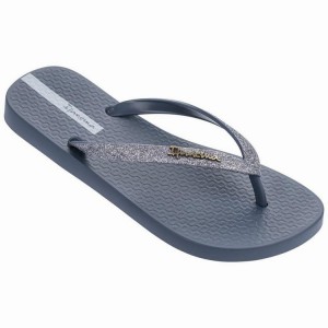 Navy / Silver Women's Ipanema Lolita III Flip Flops | YZIOGA-921