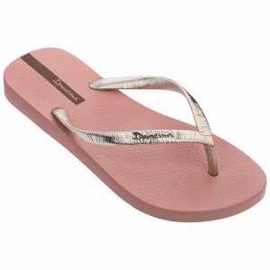 Pink / Gold Women's Ipanema Glam II Flip Flops | PWGBUA-460