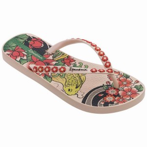 Pink / Red Women's Ipanema Sem Igual Tattoo Flip Flops | OQMPXK-597