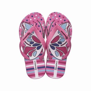 Pink / White Kids' Ipanema Temas XIII Flip Flops | OTSQDA-490