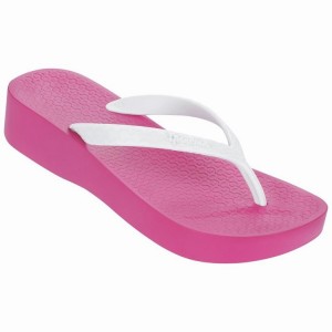 Pink / White Women's Ipanema Brasil Tropical Plat Flip Flops | TNCYXV-127