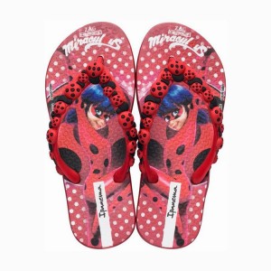 Red / Black Kids' Ipanema Ladybug Flip Flops | NZGVQF-269