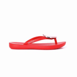 Red / Pink Kids' Ipanema Wave Heart Flip Flops | LUSJXR-839