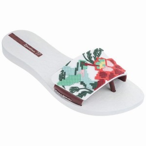 White / Burgundy Women's Ipanema Nectar Sandals | AXRVLW-563