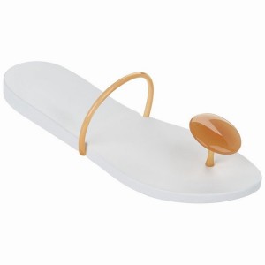 White / Orange Women's Ipanema Philippe Starck Thing U Flip Flops | ZSEKJX-719