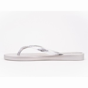 White / Silver Women's Ipanema Glam Flip Flops | DJCNAU-350