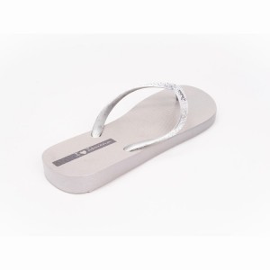 White / Silver Women's Ipanema Glam Flip Flops | GROHKY-843